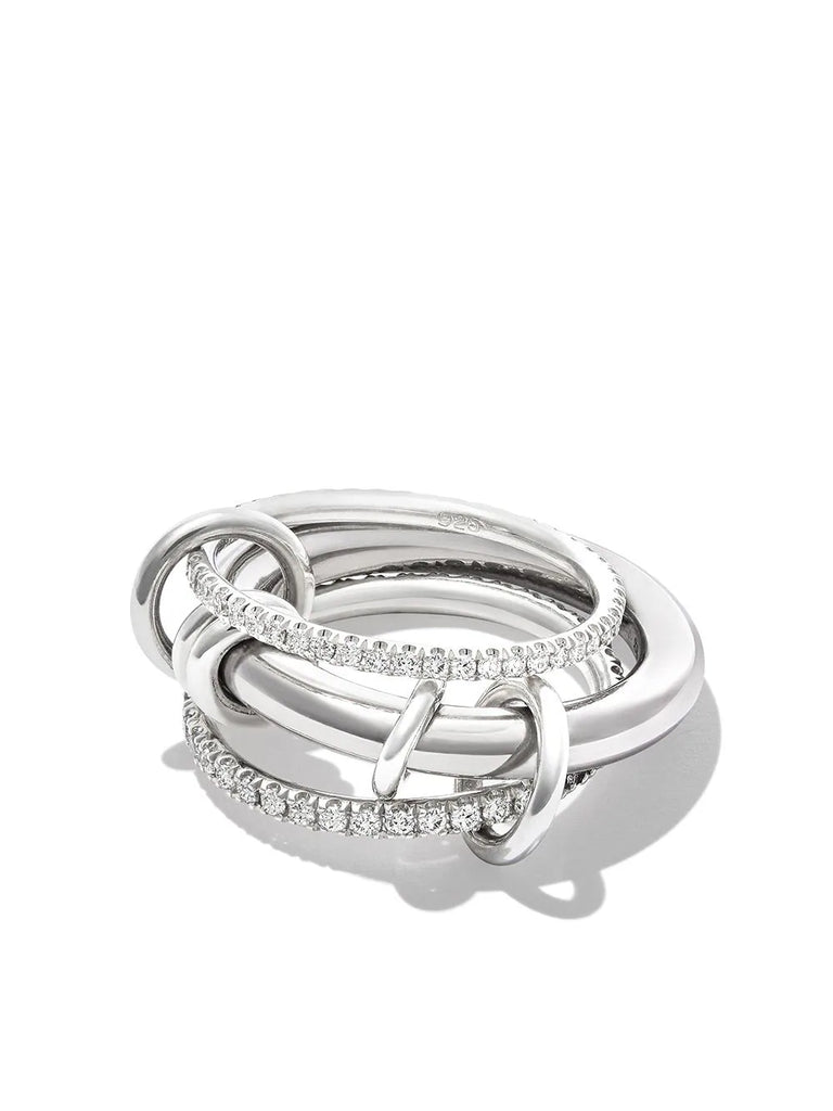 18kt white gold and silver Gemini diamond ring