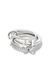 Load image into Gallery viewer, 18kt white gold and silver Gemini diamond ring