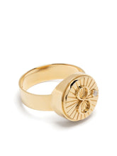 Load image into Gallery viewer, 18kt yellow gold Karma diamond signet ring