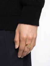 Load image into Gallery viewer, 18kt yellow gold Karma diamond signet ring