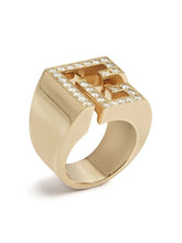 Load image into Gallery viewer, 18kt yellow gold Labyrinth PB diamond pave signet ring