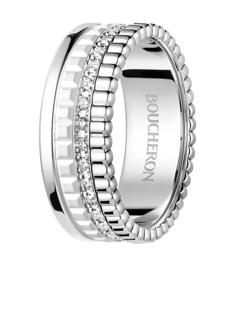 18kt white gold Quatre Double White Edition diamond ring