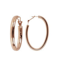 Load image into Gallery viewer, Bronzallure 18Kt Rose Gold Plated Oval Hoop Earrings